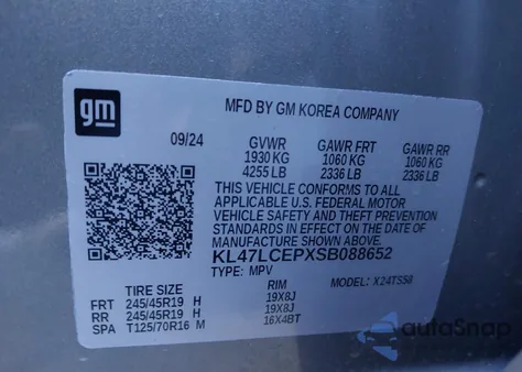 2025 Buick Envista Avenir Fwd из США, поврежденный, VIN KL47LCEPXSB088652